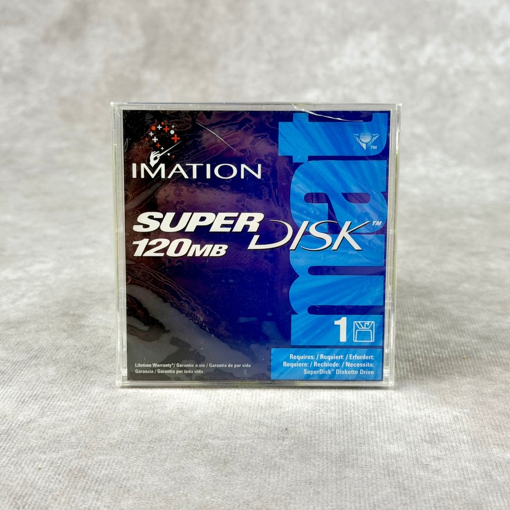 Imation SuperDisk 120MB Floppy Diskette Single Sealed New 1999 Small Crack Case